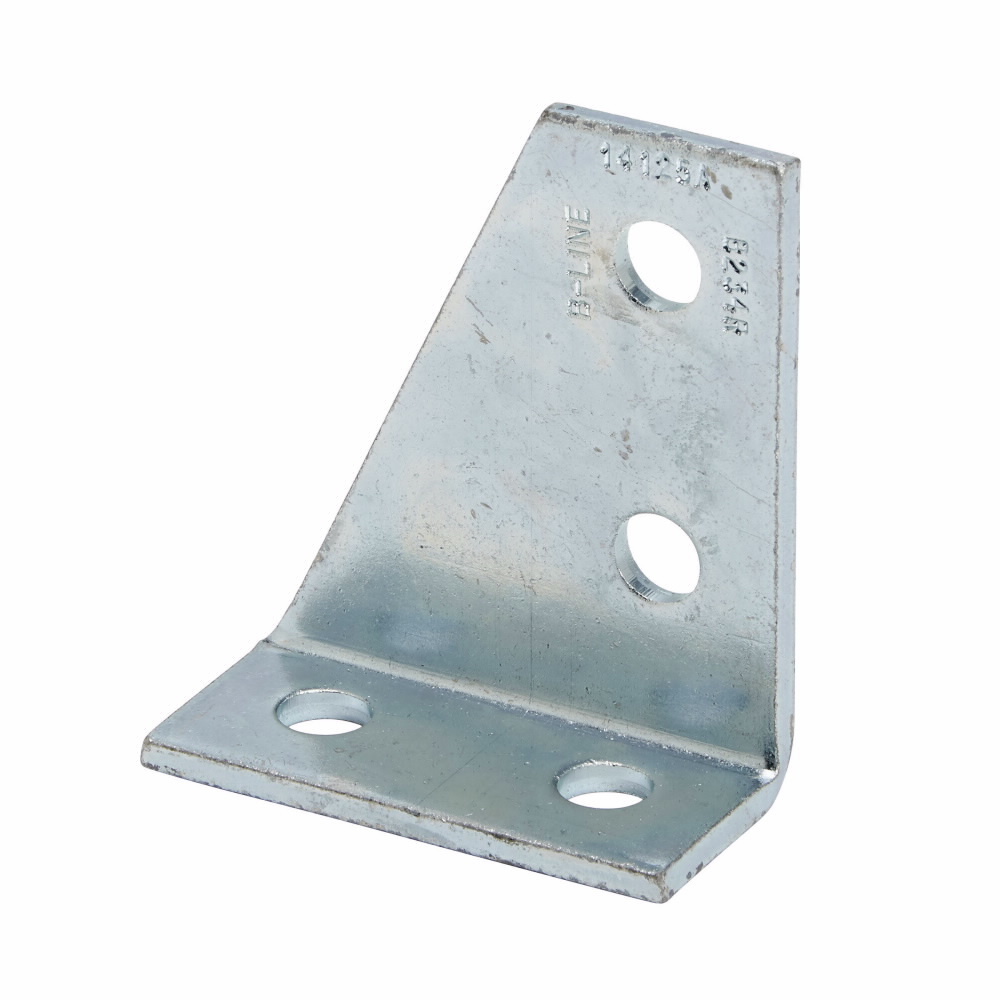 FOUR HOLE CORNER GUSSET, LEFT HAND, ZN PLTD