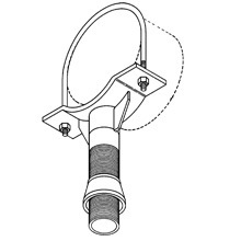 ADJUSTABLE PIPE SADDLE SPT W/ YOKE, 4", PLN