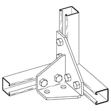 EIGHT HOLE DOUBLE CORNER GUSSETTED CONNECTION, RIGHT HAND,