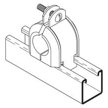 Eaton B-Line series Insulclamp cable clamp, 2.62" H x 2" D, Steel, Electro-plated