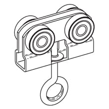 FOUR BEARING LIGHT DUTY TROLLEY ASSY W/ EYE HOOK, PLA