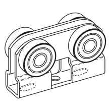 FOUR BEARING LIGHT DUTY TROLLEY ASSY, PLASTIC ROLLERS,