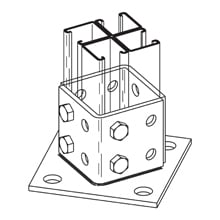 POST BASE  FOUR CHNL COMBINATIONS, 3 1/2" HIGH, GR