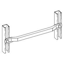 TWO HOLE STRAIGHT TUBING BRACE, 24", ZN PLTD