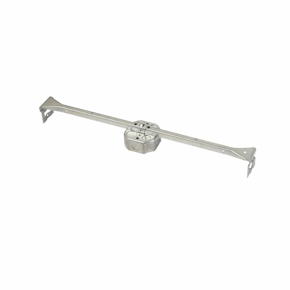 Eaton B-Line series acoustical tee and t-bar fasteners, Electrical box T-bar fasteners, 1.36lbs, 2.13" Deep octagonal box to T-bar fastener, 24" Span, Electrical box T-bar fasteners, 50 lbs US, 35 lbs Canada load capacity