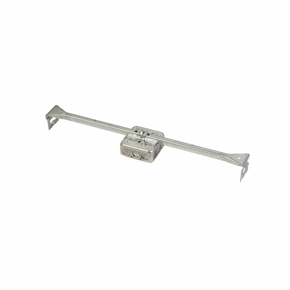 Eaton B-Line series acoustical tee and t-bar fasteners, Electrical box T-bar fasteners, 1.25lbs, 1.5" Deep box to T-bar fastener, 24" Span, Electrical box T-bar fasteners, 50 lbs US, 35 lbs Canada load capacity