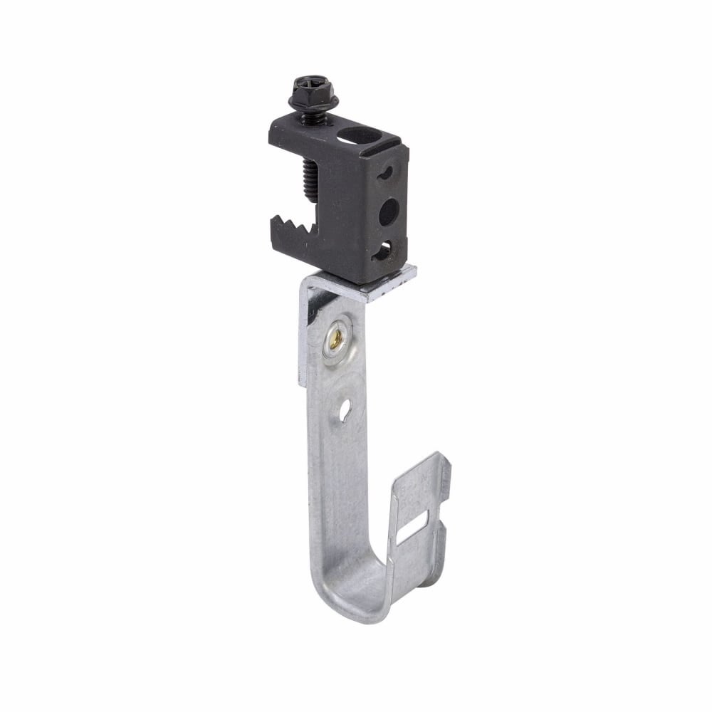 Eaton B-Line series datacomm and low voltage support fasteners, 360? rotation, Cable to beam fastener, Beam mount, 1/2" Flange thickness, 3/4" Hook, 1 J-hook, Pre-galvanized, Load capacity of 30 lbs, Steel