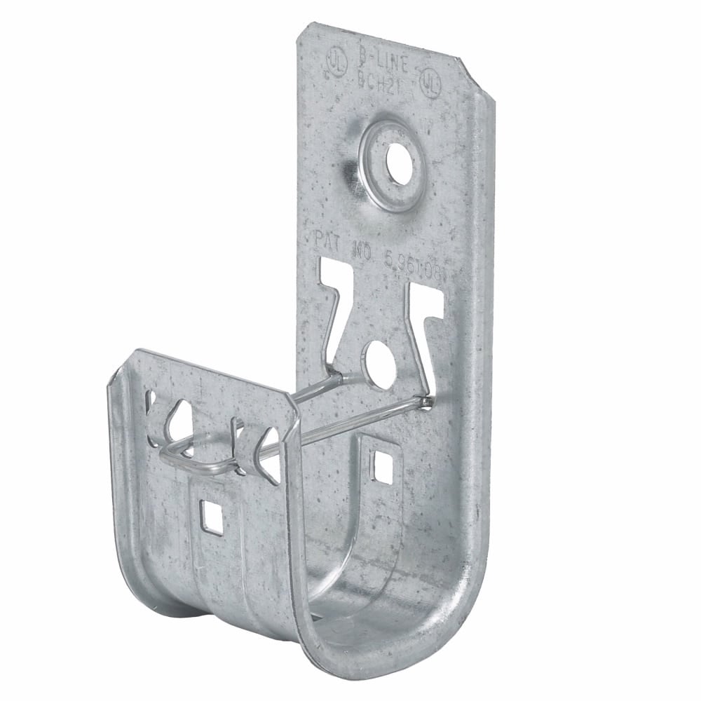 Eaton B-Line series datacomm and low voltage support fasteners, Cable hook, Wall mount, 1-5/16" Hook, 1 J-hook, Pre-galvanized, Load capacity of 30 lbs, Steel