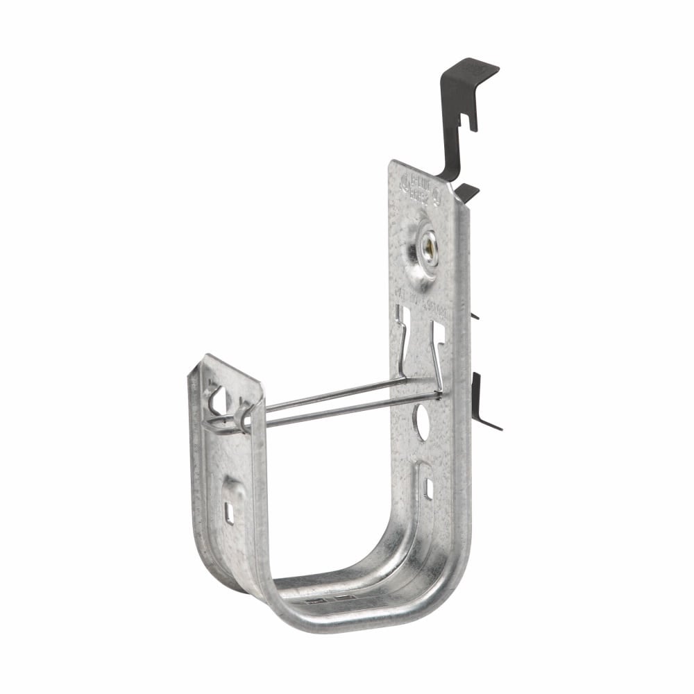 Eaton B-Line series datacomm and low voltage support fasteners, Cable to wire and rod fastener, Cable mount, 1-5/16" Hook, 1 J-hook, Pre-galvanized, Load capacity of 25 lbs, Steel