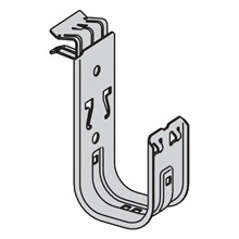 Eaton B-Line series datacomm and low voltage support fasteners, Clips to beam, Cable to beam fastener, Beam mount, 9/16" Min flange thickness, 3/4" Max flange thickness, 2" Hook, 1 J-hook, Pre-galvanized, Load capacity of 30 lbs, Steel