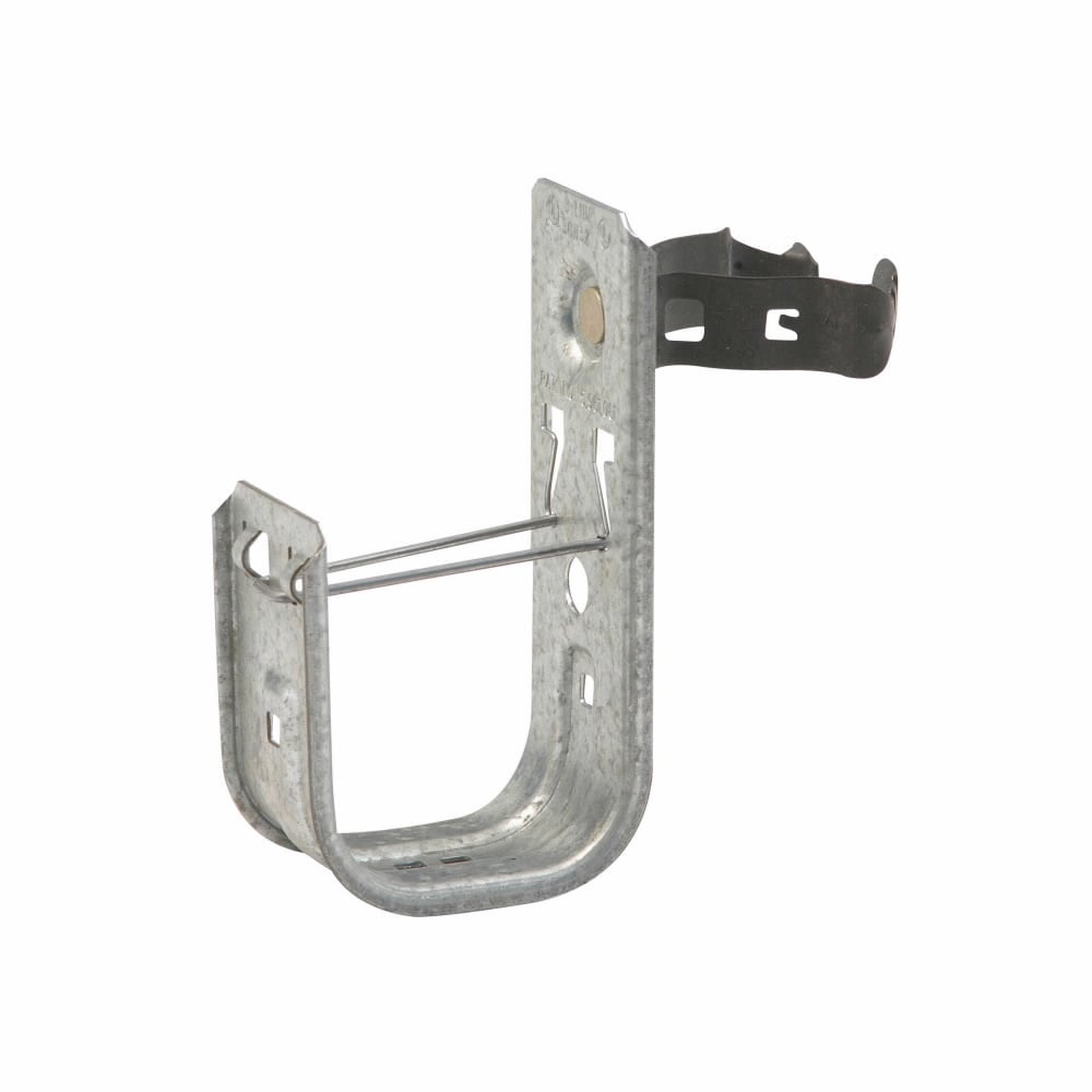 Eaton B-Line series datacomm and low voltage support fasteners, Cable to floor support fastener, Floor post mount, 1" Square floor post size, 2" Hook, 1 J-hook, Pre-galvanized, Load capacity of 30 lbs, Steel