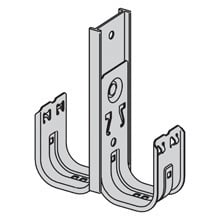 Eaton B-Line series datacomm and low voltage support fasteners, 1 Tier, 2 sided, 9" high, Double-sided multi-tier cable fasteners, Ceiling mount, 4" hook, 2 J-hooks, Pre-galvanized, Load capacity of 30 lbs, 6063-T6 aluminium