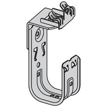 Eaton B-Line series datacomm and low voltage support fasteners, Cable to beam fastener, Beam mount, 9/16" Min flange thickness, 3/4" Max flange thickness, 4" Hook, 1 J-hook, Pre-galvanized, Load capacity of 30 lbs, Steel