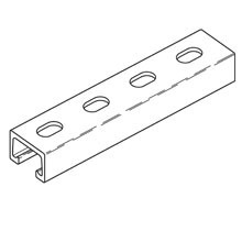 1" X 1 5/8" FIBERGLASS CHNL, 9/16" X 7/8" SLOTS, 120"