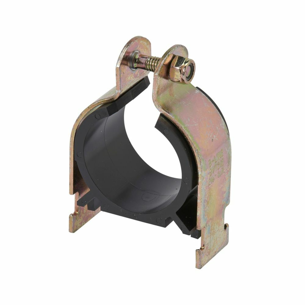 Eaton B-Line series Vibra-Clamp vibration and cushion clamp, 2.74" H x 1.96" L x 1.25" W, Yellow zinc chromate, 600 Lbs load cap