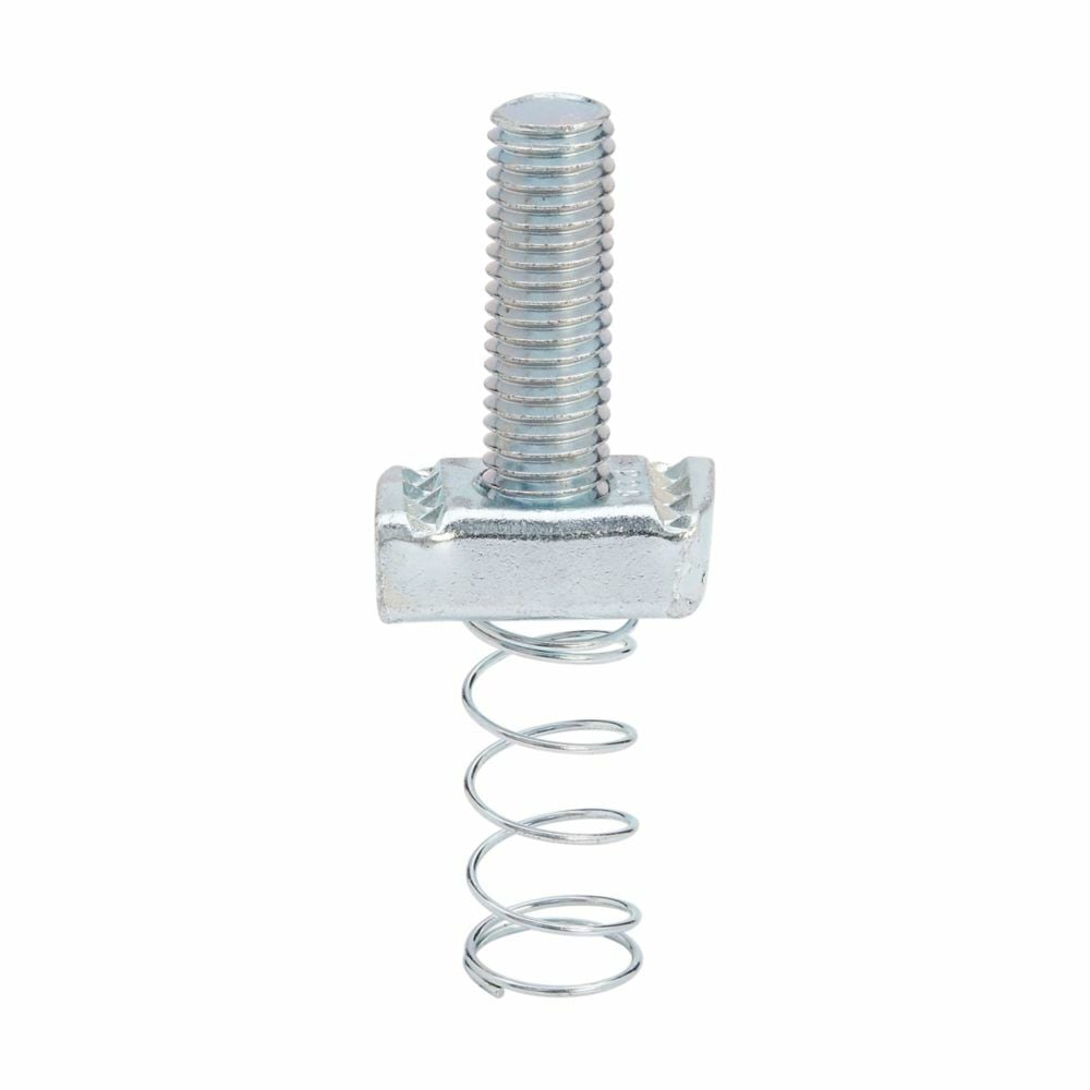 Eaton B-Line series stud nut with spring, 0.85" H x 1.25" L x 1.31" W, Steel, Electro-plated, 1/2"-13 bolt size, Stud nut with spring