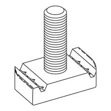 STUD NUT WO SPRING, 1/2"-13 THREAD SIZE, 1/2" NUT, 1 1