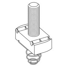 STUD NUT W/ SPRING, 1/2"-13 THREAD SIZE, 1/2" NUT, 1 1/2"
