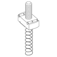 STUD NUT W/ SPRING, 3/8"-16 THREAD SIZE, 3/8" NUT, 1" STU