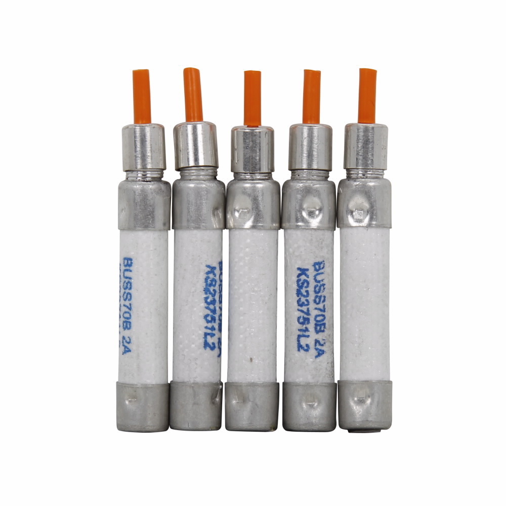 Eaton Bussmann series 70 Series telecommunication fuse, Color code red, 125 Vac, 300 Vdc, 0.50A, 1 kAIC at 300 Vdc, Non Indicating, Indicating, Ferrule end X ferrule end