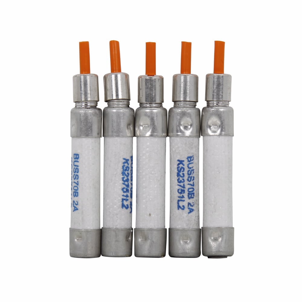 Eaton Bussmann series 70 Series telecommunication fuse, Color code brown/white, 125 Vac, 300 Vdc, 8A, 1 kAIC at 300 Vdc, Non Indicating, Indicating, Ferrule end X ferrule end