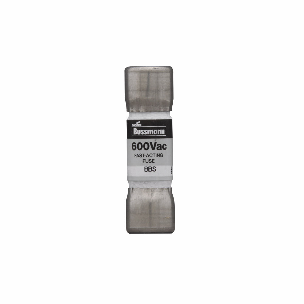 Eaton Bussmann series BBS fuse, Fast acting Midget fuse, 6 A, Non-indicating, Ferrule end x ferrule end, 10 kAIC at 600 Vac, Nickel-plated brass endcaps, Standard, 600 V