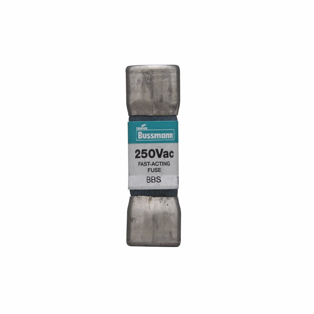 Eaton Bussmann series BBS fuse, Fast acting Midget fuse, 8 A, Non-indicating, Ferrule end x ferrule end, 10 kAIC at 250 Vac, Nickel-plated brass endcaps, Standard, 250 V