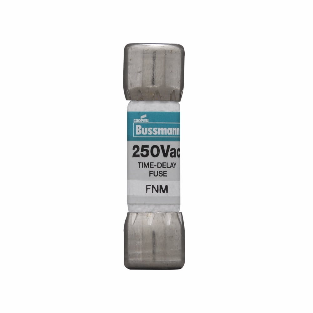 Eaton Bussmann series FNM fuse, Time-delay Midget fuse, 0.15 A, Dual, Non-indicating, Ferrule end x ferrule end, 35 AIC at 250 Vac,10 kAIC at 125 Vac, Nickel-plated bronze endcap, Standard, 250 V