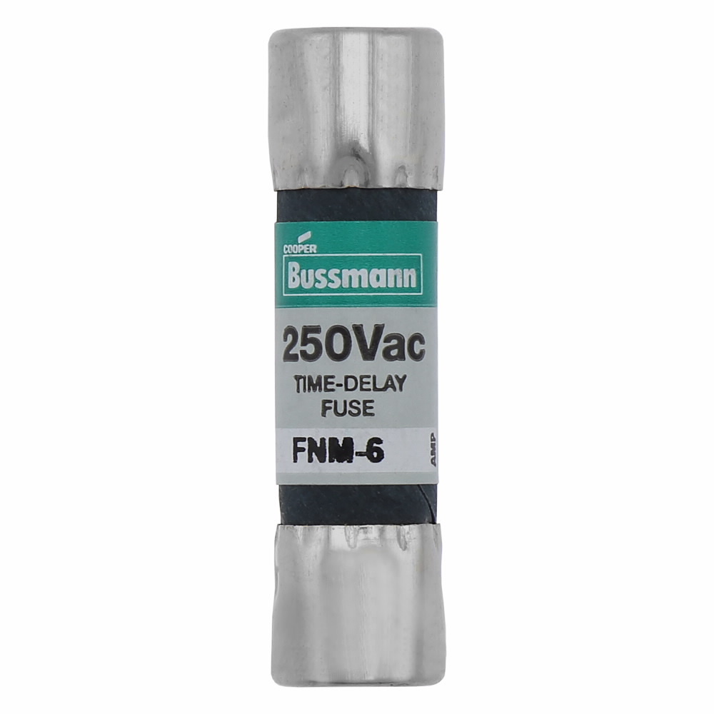 Eaton Bussmann series FNM fuse, Time-delay Midget fuse, 1.8 A, Dual, Non-indicating, Ferrule end x ferrule end, 100 AIC at 250 Vac,10 kAIC at 125 Vac, Nickel-plated bronze endcap, Standard, 250 V