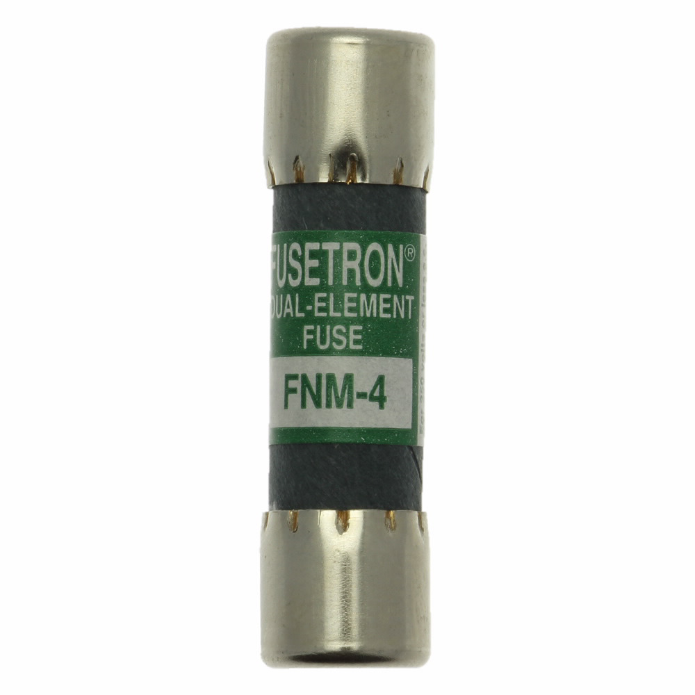 Eaton Bussmann series FNM fuse, Time-delay Midget fuse, 4 A, Dual, Non-indicating, Ferrule end x ferrule end, 10 kAIC at 125 Vac,200 AIC at 250 Vac, Nickel-plated bronze endcap, Standard, 250 V