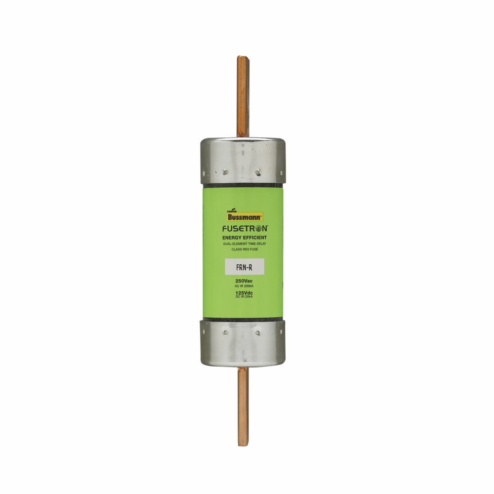 Eaton Bussmann series FRN-R fuse, 175 A, Dual, Class RK5, Non-indicating, Blade end x blade end, 10 sec at 500%, 20 kAIC at 125 Vdc,200 kAIC at 250 V, Standard, 250 V, 125 Vdc