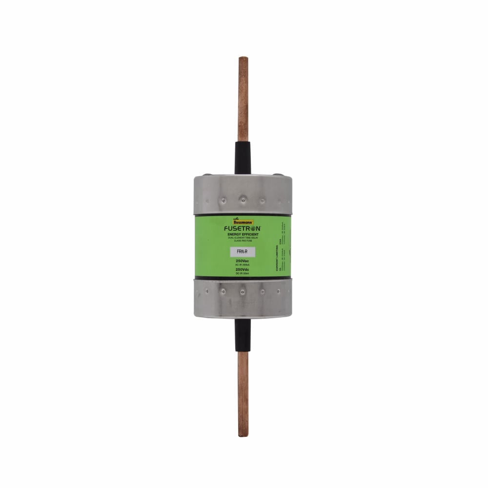 Eaton Bussmann series FRN-R fuse, 250 A, Dual, Class RK5, Non-indicating, Blade end x blade end, 10 sec at 500%, 20 kAIC at 125 Vdc,200 kAIC at 250 V, Standard, 250 V, 125 Vdc