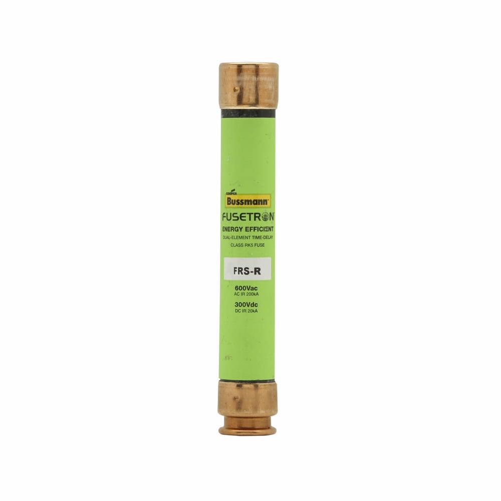 Eaton Bussmann series FRS-R fuse, 1 A, Dual, Class RK5, Non-indicating, Ferrule end x ferrule end, 10 sec at 500%, 200 kAIC at 600 V,20 kAIC at 300 Vdc, Standard, 600 V, 300 Vdc