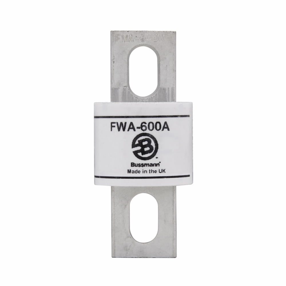 Eaton Bussmann series FWA high speed fuse, 500V, 600A, 200 kAIC Vac (70-1000A), 20 kAIC at 150 Vdc (70-800A), 100 kAIC at 80 Vdc (70-1000A), None, High speed fuse, Blade end X blade end, Stud