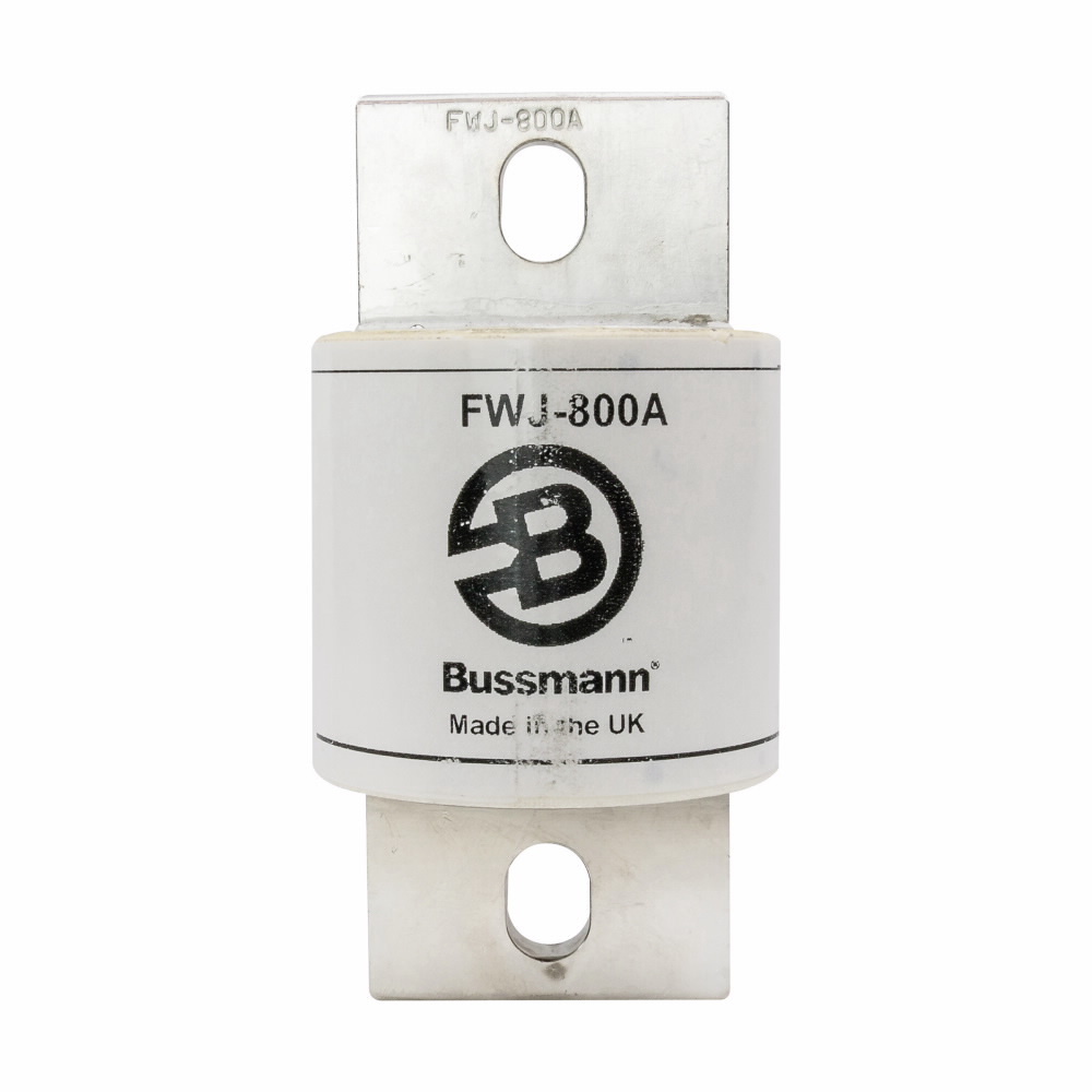 Eaton Bussmann series FWJ high speed fuse, 1000A, 25 kAIC (35-200A), 100 kAIC (250-2000A), 50 kAIC at 800 Vdc (35-200A, 450-600A), None, High speed fuse, Blade end X blade end, Stud