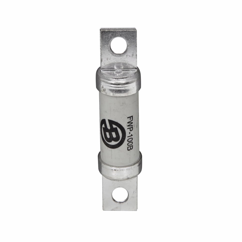 Eaton Bussmann series FWP high speed fuse, 700 Vac (UL), 690 Vac (IEC), 800 Vdc (5-50A), 100A, 200 kAIC Vac, 50 kAIC at 700 Vdc, None, High speed fuse, Blade end X blade end, Stud