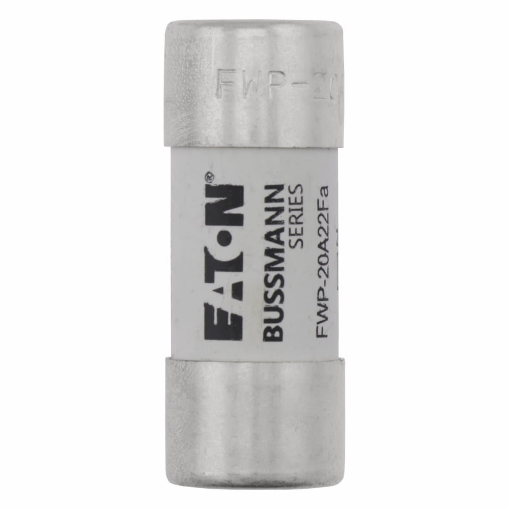 Eaton Bussmann series FWP high speed fuse, 700 Vac, 700 Vdc, 20A, 200 kAIC at 300 Vdc, 50 kAIC at 300 Vdc, Non Indicating, High speed fuse, Ferrule end X ferrule end, Class aR, White, Ceramic