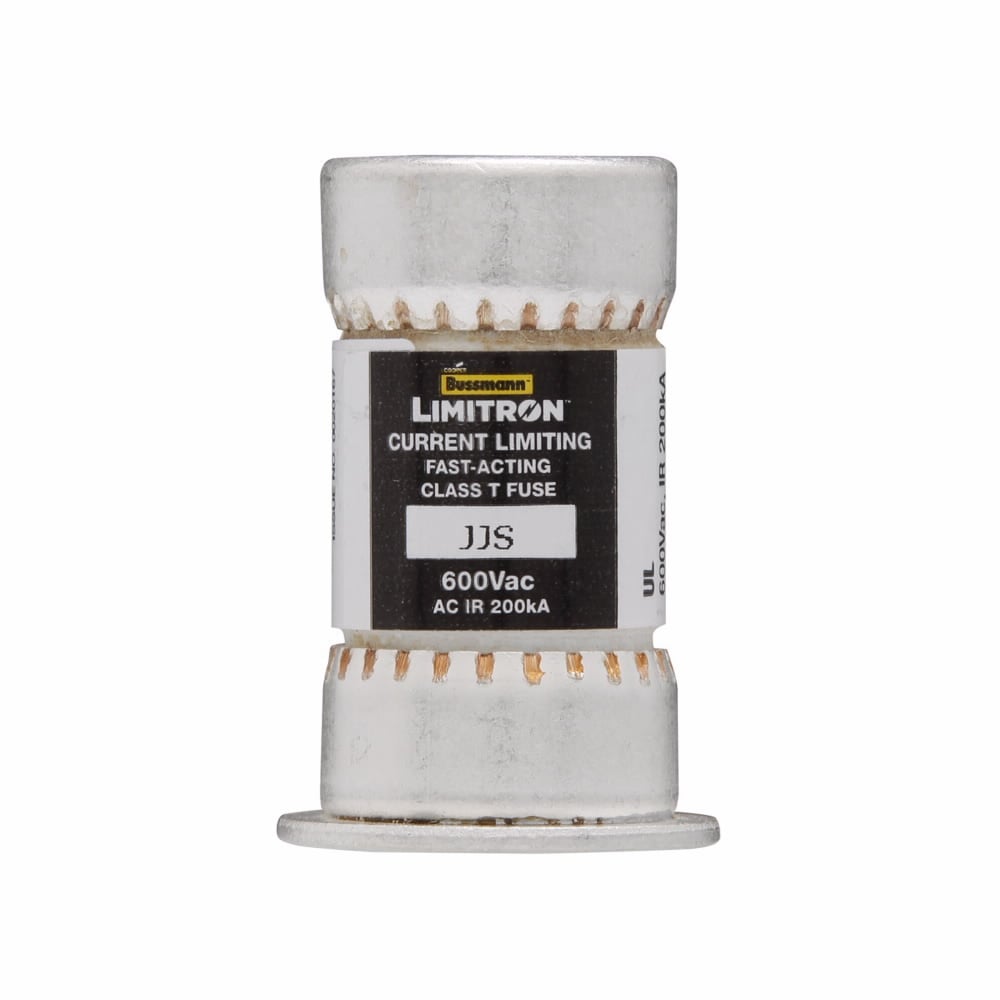 Eaton Bussmann series JJS fuse, Current-limiting very fast acting fuse, Small footprint, VFD line protection, 35 A, Class T, Non-indicating, Ferrule end x ferrule end, 200 kAIC at 600 V, Standard, 10, 600 V