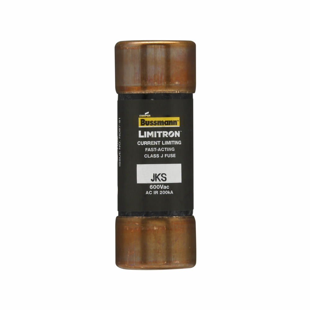 Eaton Bussmann series JKS fuse, LIMITRON Fast-acting fuse, Power panelboards, machinery disconnects, 30 A, 1, Class J, Non-indicating, Ferrule end x ferrule end, 200 kAIC at 600 Vac, Standard, 10, 600 V