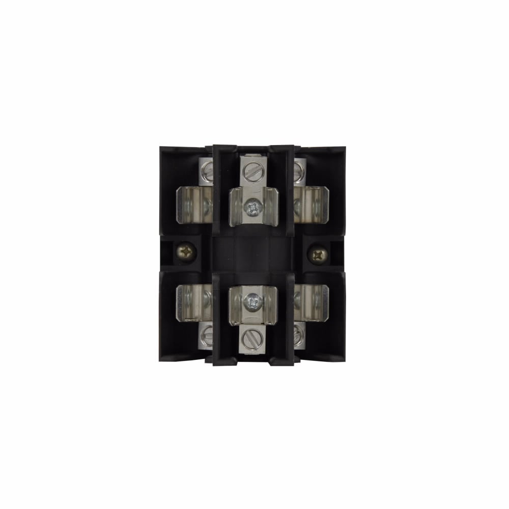 Eaton Bussmann series JP pyramid fuse block, Pyramid fuse block, CR, 30 A, Class J, 200 kA, Box lug, 200 kAIC, Thermoplastic, 600 Vac/dc, For use with LPJ, DFJ, JKS fuse, #14-2 AWG Cu/Al