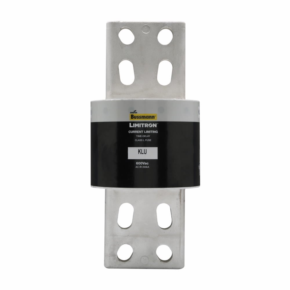 Eaton Bussmann series KLU fuse, LIMITRON Fast-acting fuse, 2500 A, Class L, Non-indicating, Bolted blade end x bolted blade end, 5 sec at 500%, 200 kAIC at 600 Vac, Bolt, Standard, 1, 600 V