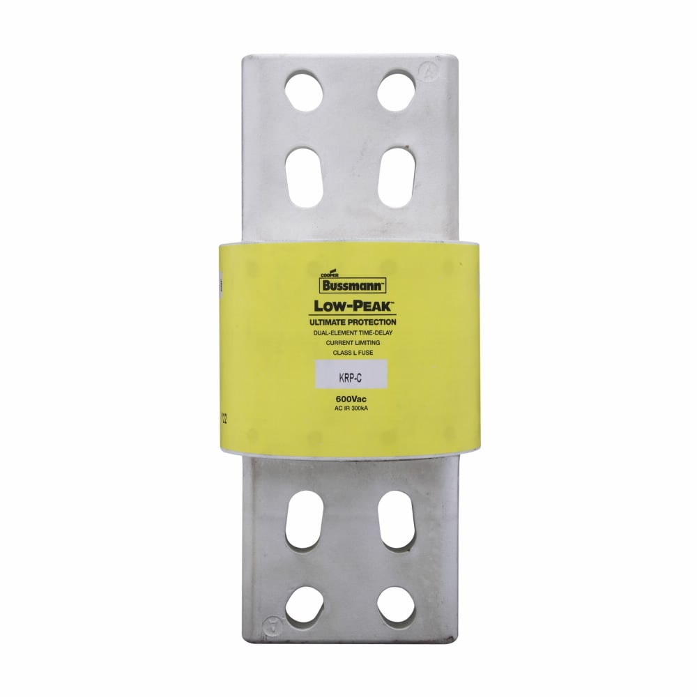 Eaton Bussmann series KRP-C fuse, Current-limiting time-delay fuse, 3000 A, L, Non-indicating, Bolted blade end x bolted blade end, 4 sec at 500%, 300 kAIC at 600 V,100 kAIC Vdc, 600 V, 300 Vdc