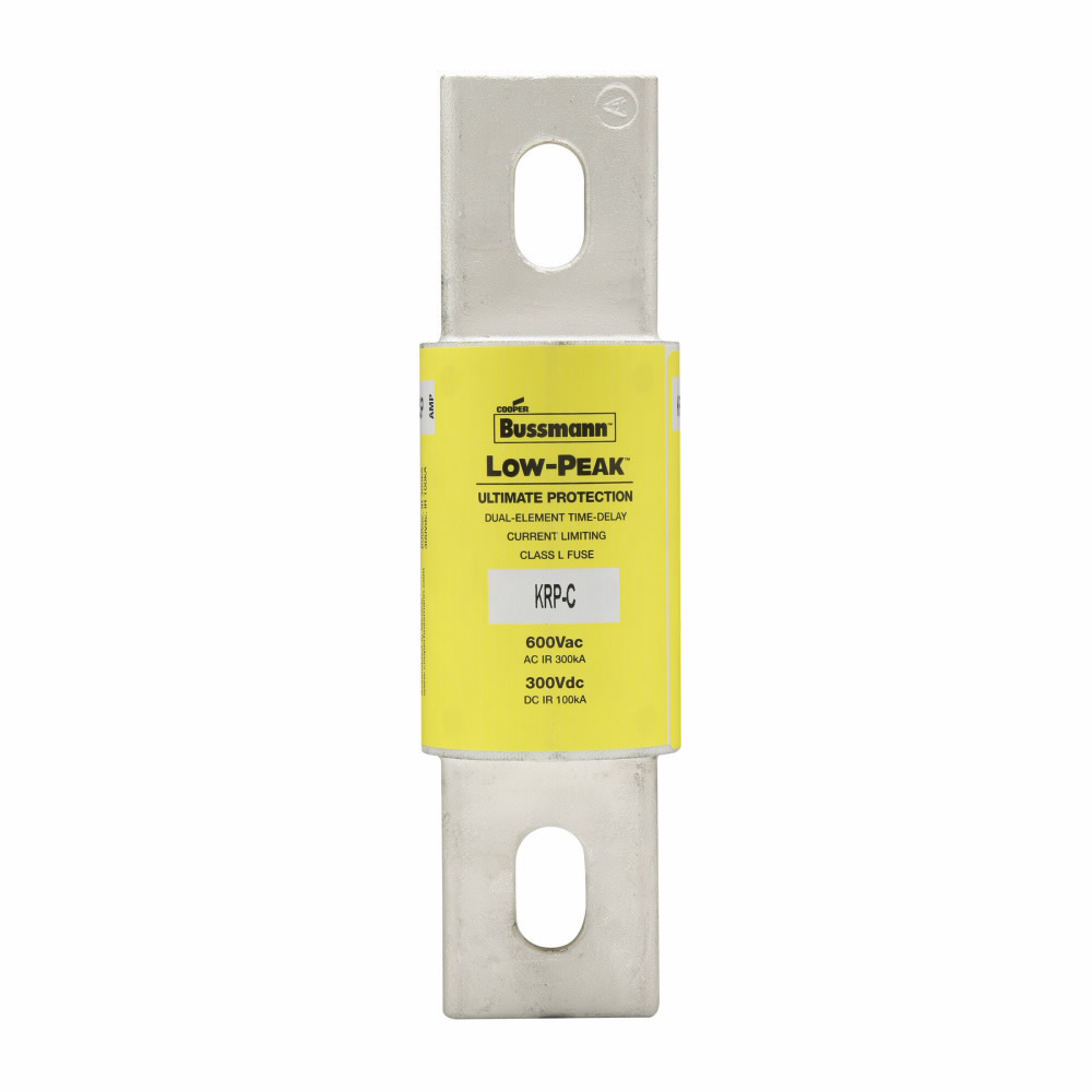 Eaton Bussmann series KRP-C fuse, Current-limiting time-delay fuse, 750 A, L, Non-indicating, Bolted blade end x bolted blade end, 4 sec at 500%, 100 kA at 300 kAIC Vdc,300 kAIC at 600 V, 600 V, 300 Vdc