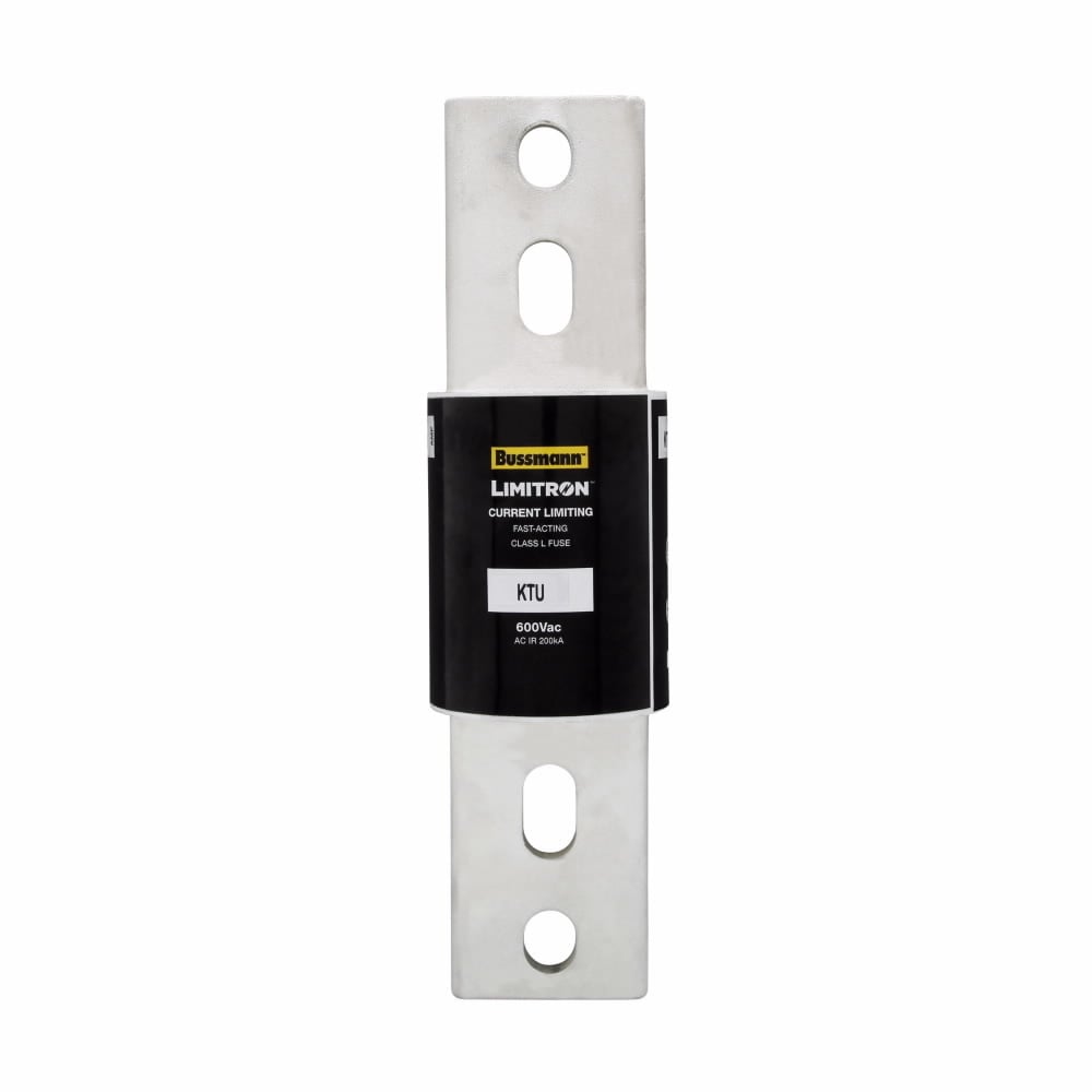 Eaton Bussmann series KTU fuse, LIMITRON Fast-acting fuse, 1600 A, Class L, Non-indicating, Bolted blade end x bolted blade end, 200 kAIC at 600 Vac, Melamine glass tube,Silver-plated end bells, Bolt, Standard, 600 V