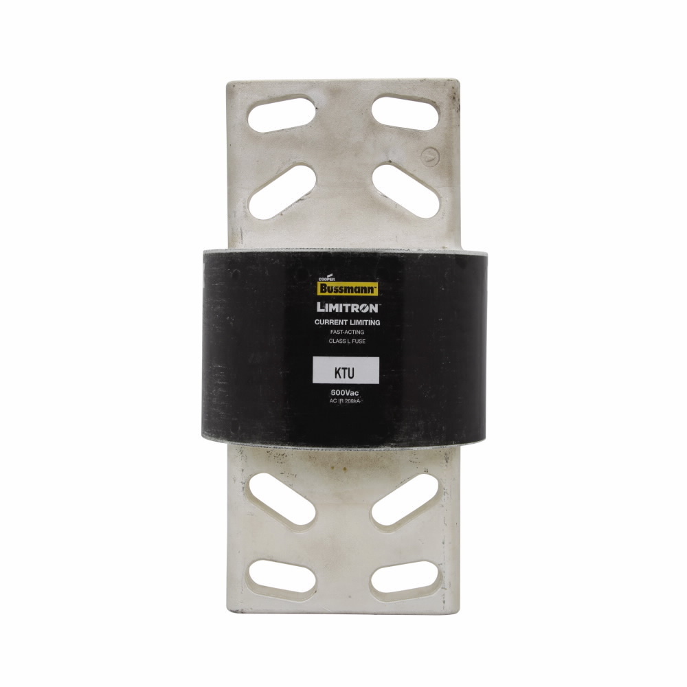 Eaton Bussmann series KTU fuse, LIMITRON Fast-acting fuse, Large distribution switchboards, power panelboards, 3500 A, Class L, Non-indicating, 200 kAIC at 600 Vac, Silver-plated end bells,Melamine glass tube, Bolt, Standard, 600 V