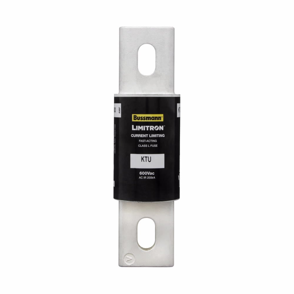 Eaton Bussmann series KTU fuse, LIMITRON Fast-acting fuse, 800 A, Class L, Non-indicating, Bolted blade end x bolted blade end, 200 kAIC at 600 Vac, Melamine glass tube,Silver-plated end bells, Bolt, Standard, 600 V