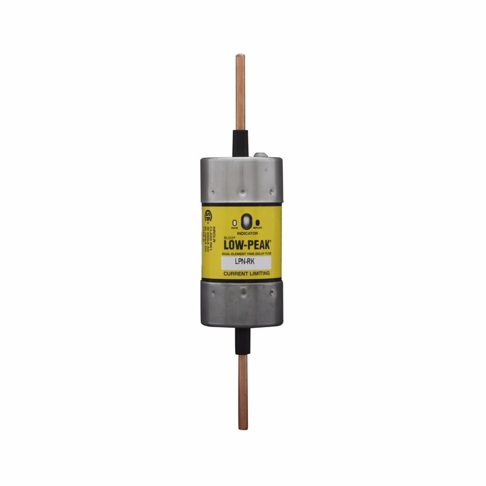 Eaton Bussmann series LPN-RK fuse, Low-peak fuse, 150 A, Dual, Class RK1, With Indicator, Blade end x blade end, Time delay,Current-limiting, 100 kAIC at 250 Vdc,300 kAIC at 250 V, Standard, 1, 250 V, 250 Vdc
