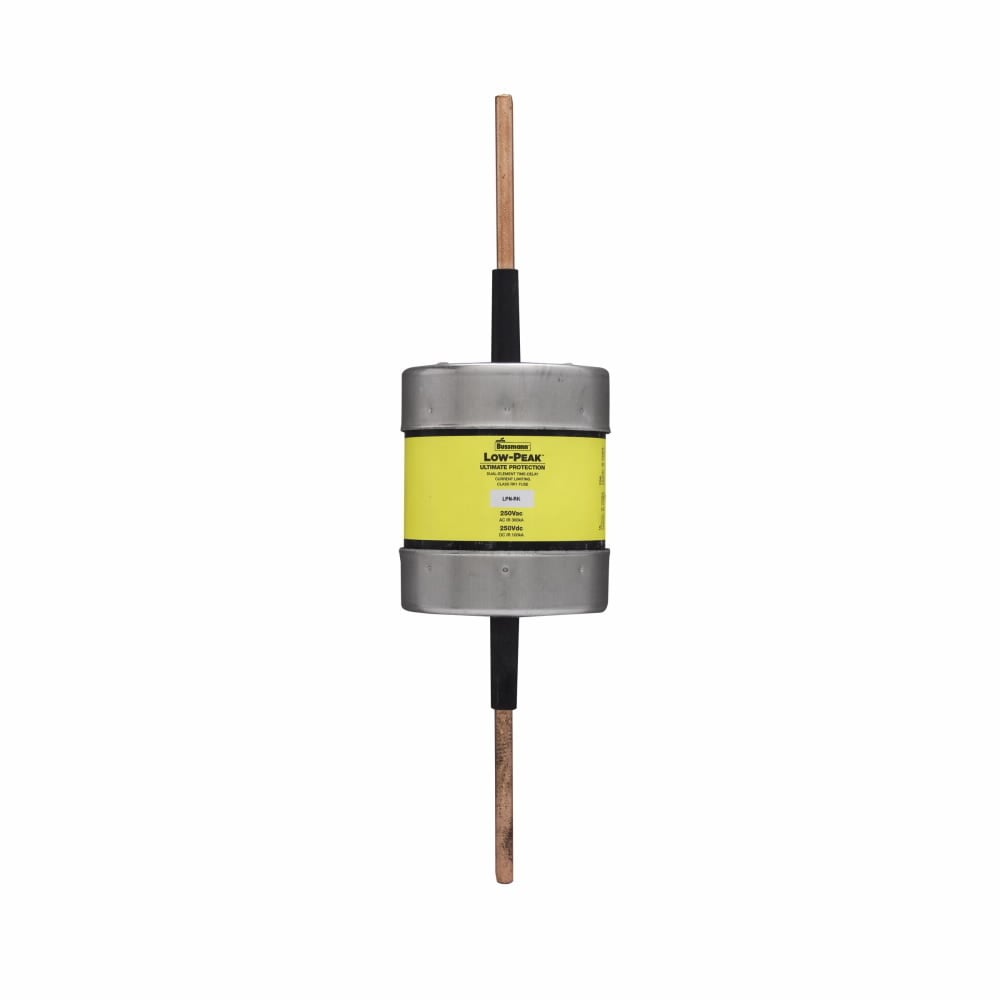 Eaton Bussmann series LPN-RK fuse, Low-peak fuse, 500 A, Dual, Class RK1, Non-indicating, Blade end x blade end, Time delay,Current-limiting, 300 kAIC at 250 V,100 kAIC at 250 Vdc, Standard, 1, 250 V, 250 Vdc