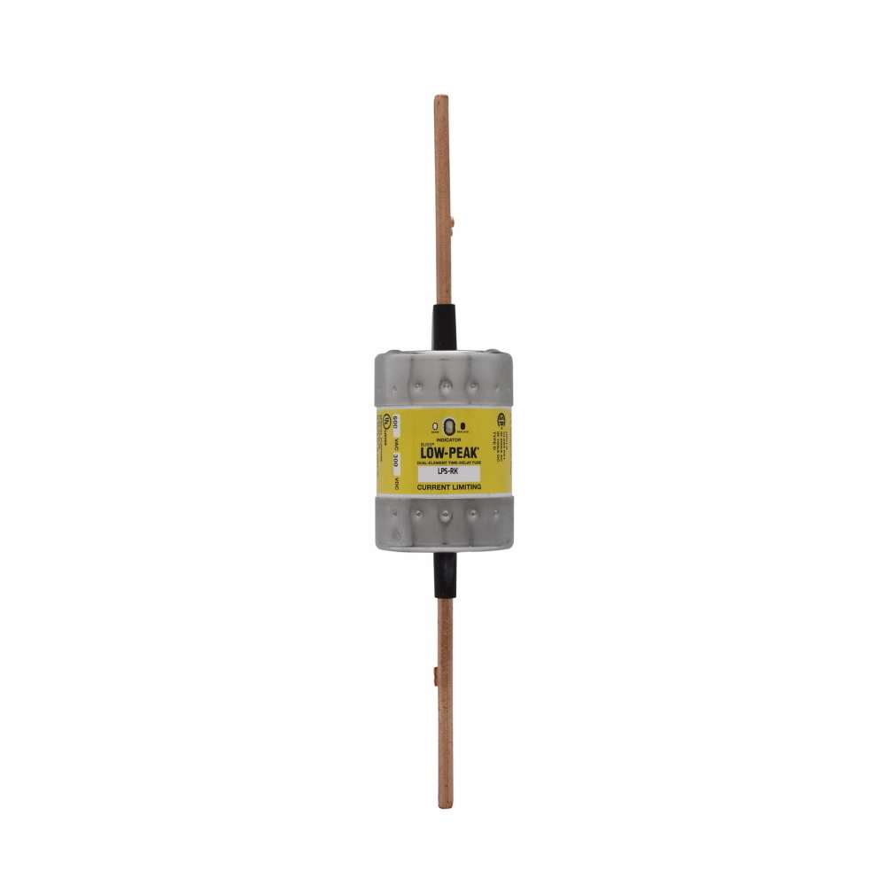 Eaton Bussmann series LPS-RK fuse, Low-peak fuse, 225 A, Dual, Class RK1, With Indicator, Blade end x blade end, Time delay,Current-limiting, 100 kAIC at 300 Vdc,300 kAIC at 600 V, Standard, 1, 600 V, 300 Vdc