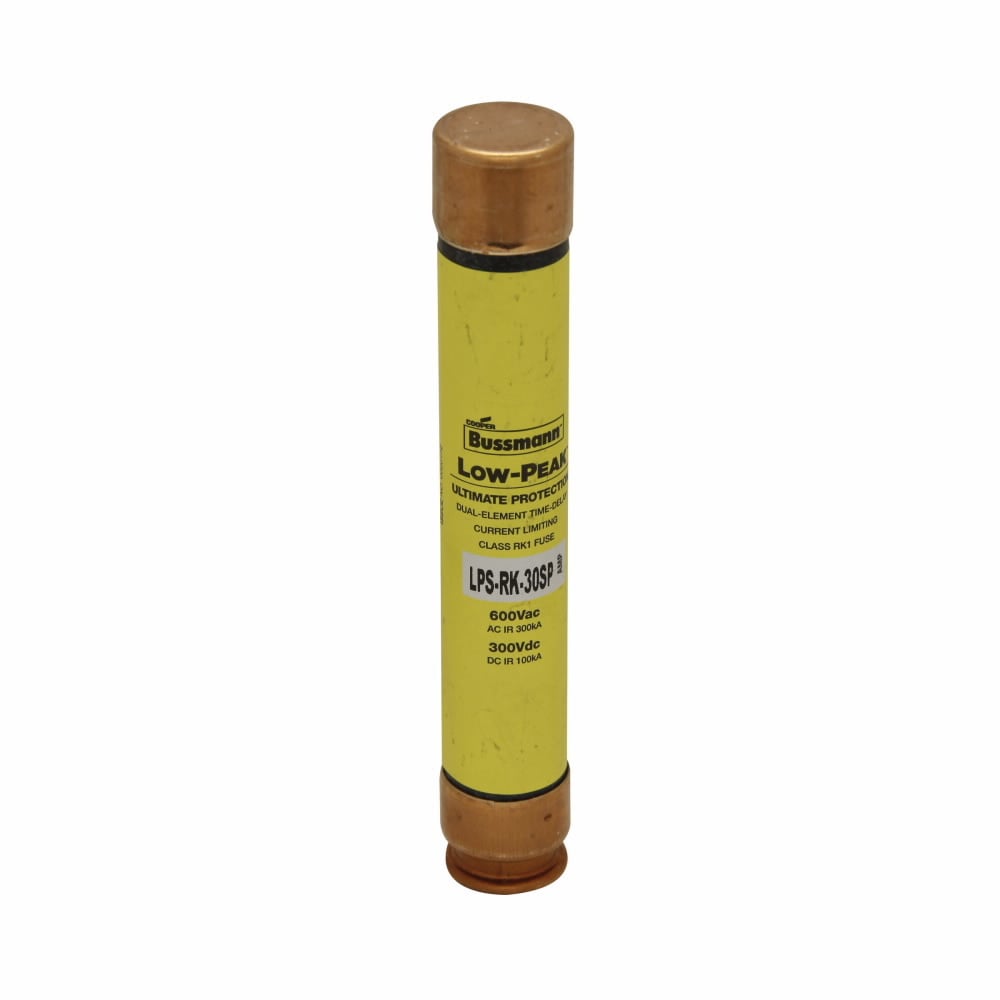 Eaton Bussmann series LPS-RK fuse, Low-peak fuse, 3.2 A, Dual, RK1, Non-indicating, Ferrule end x ferrule end, Time delay,Current-limiting, 10 sec at 500%, 100 kAIC at 300 Vdc,300 kAIC at 600 V, Standard, 10, 600 V, 300 Vdc